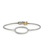 Oval Diamond-station Cable Bracelet, Gray