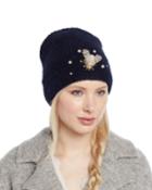 Embellished Bee Knit Beanie Hat