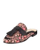 Paris Floral-embroidered Velvet Tassel