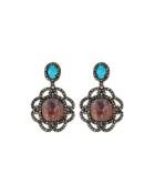 Sapphire, Turquoise & Diamond Drop Earrings