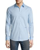Solid Long-sleeve Woven Dress Shirt,