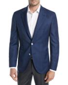 Windowpane Wool Two-button Blazer Jacket