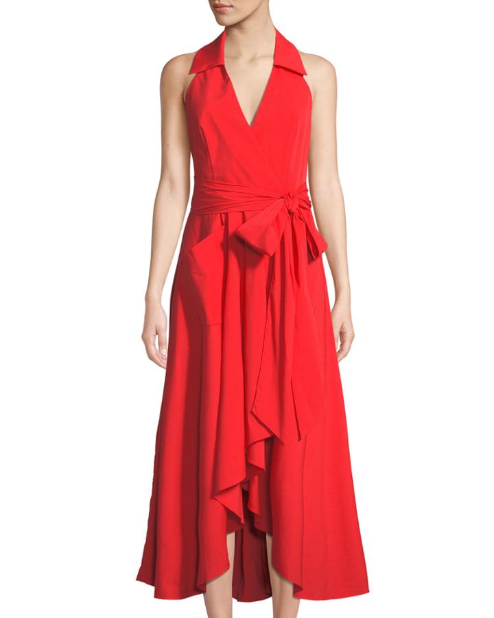 Kate Halter Midi Dress, Red