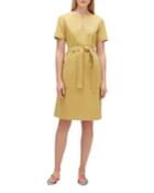 Elizabella Zip-front Short-sleeve Fundamental Bi-stretch Dress