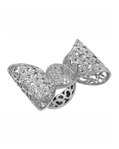 18k Pave Diamond Bow Ring,