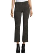 Stretch-suede Flared Crop Pants
