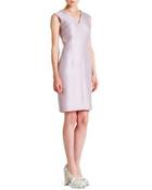Sleeveless Seamed V-neck Dress