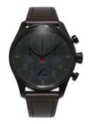 Men's Startimer Pilot 44mm Chronograph Watch W/ Leather Strap, Brown/black