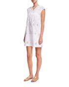 Broderie Cap-sleeve Eyelet Coverup Dress