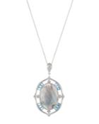 Large Labradorite Oval Pendant Necklace