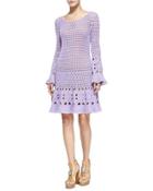 Long-sleeve Floral Hand-crocheted Dress