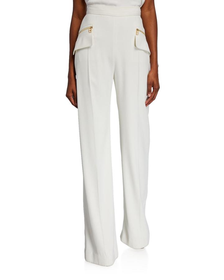 Wide-leg Pants With Zip Details