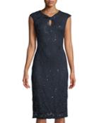 Knotted-neckline Sequin-lace