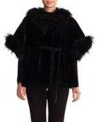 Fox Fur Belted Cape