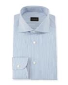 Men's Multi-stripe Cotton Dress Shirt, Royal Blue