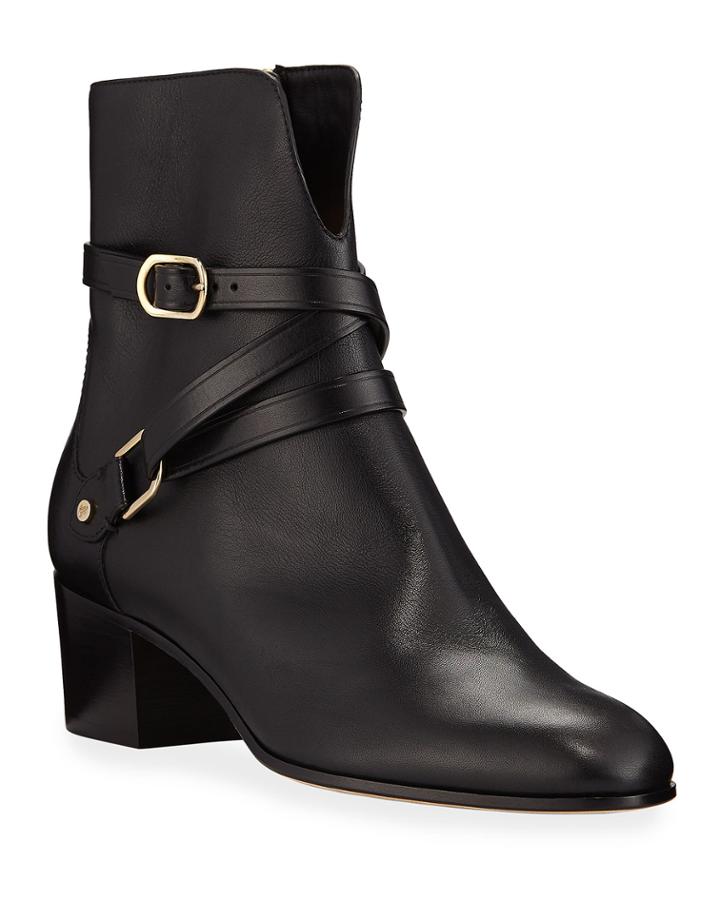 Harker Leather Buckle Booties