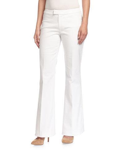 Flared Low-rise Cotton Pants,