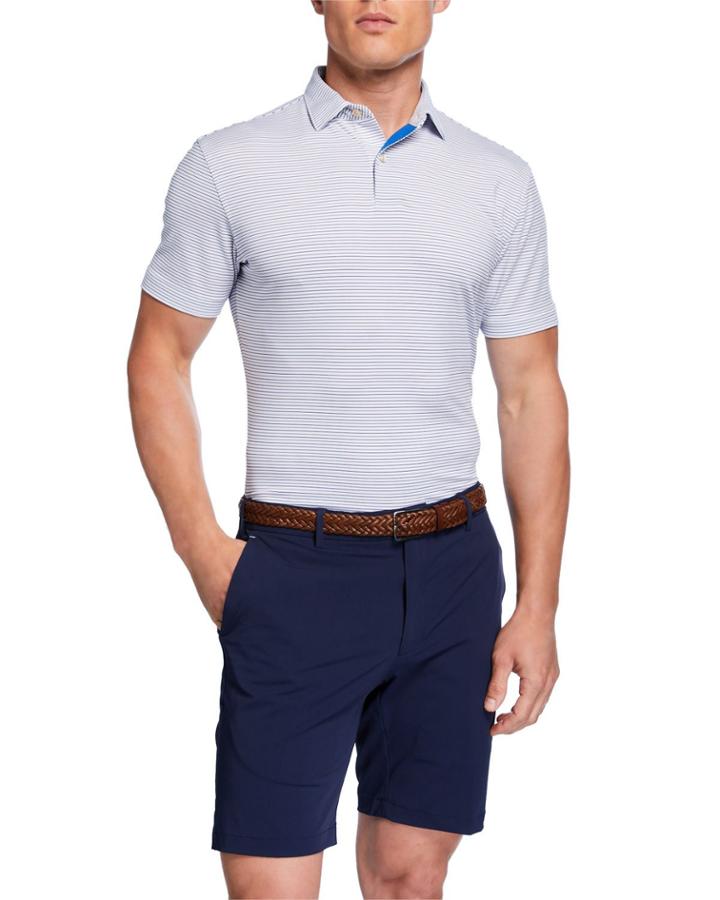 Men's Tour Fit Striped Stretch Jersey Polo