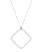 Sienna 14k White Gold Square Pendant Necklace W/ Diamonds