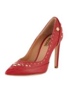Studded Leather Pointed Pumps