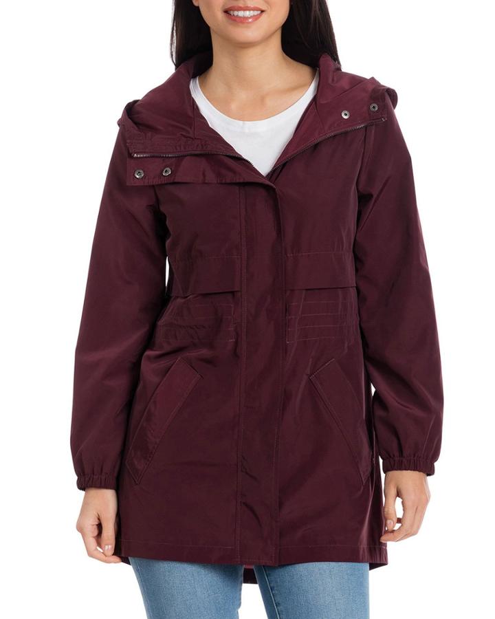 Hooded High-low Rain Jacket