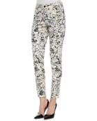 Tropical-print Wisdom Ankle Jeans