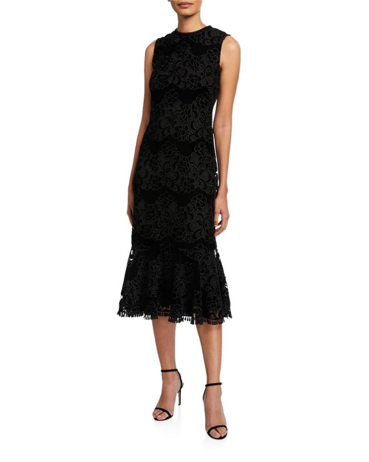 Bolton High-neck Sleeveless Floral Lace