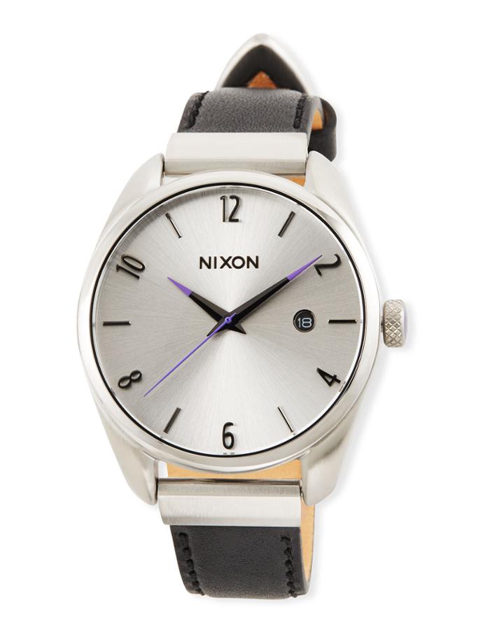 38mm Bullet Leather Luxe Watch, Black