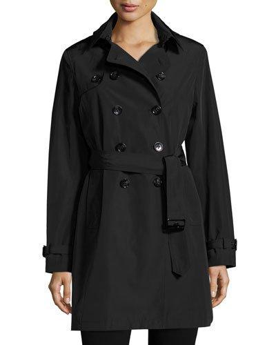 Belted Tech-fabric Trenchcoat