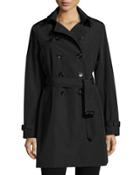 Belted Tech-fabric Trenchcoat