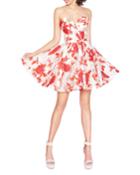 Floral Jacquard Strapless Sweetheart Fit-&-flare