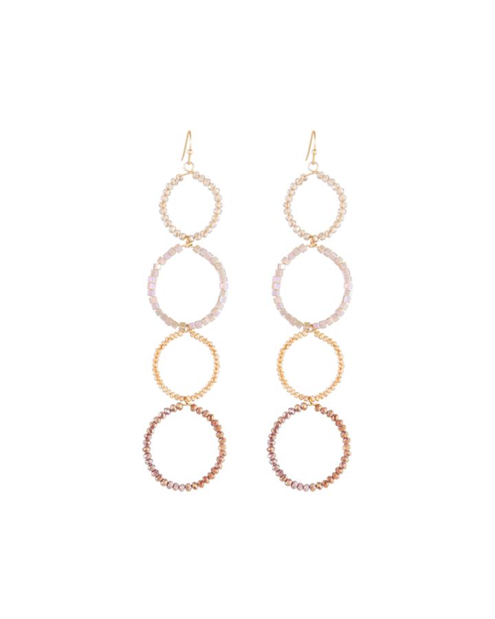 Linear Crystal Circle Drop[ Earrings