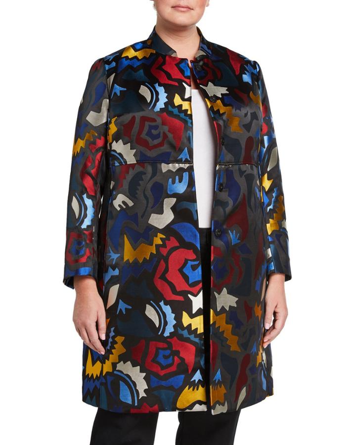 Plus Size Printed Jacquard