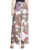 Wide-leg Floral-print Pants
