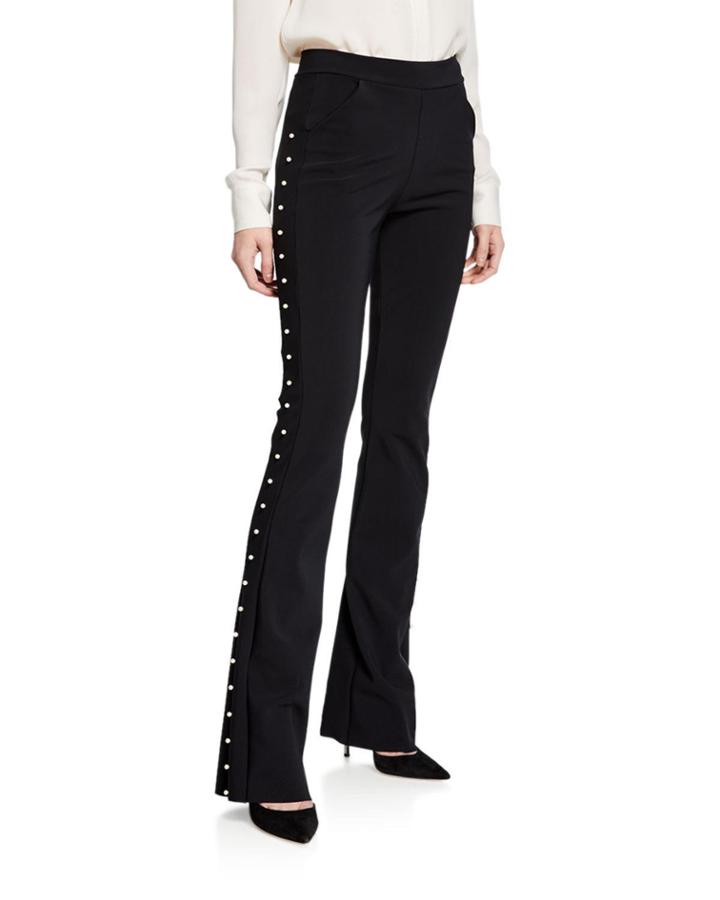 Tulay Straight-leg Pants With Pearly Trim