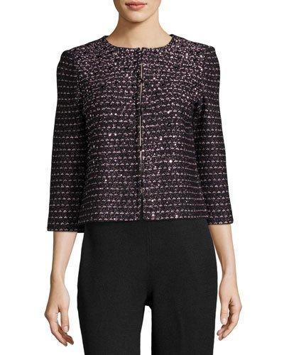 Gable Sequin-embellished Jacket, Black/pink