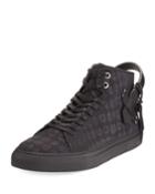 Men's 100mm Clean Alligator-embossed Nubuck Mid-top