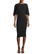 Chiffon-sleeve Virgin Wool Crepe