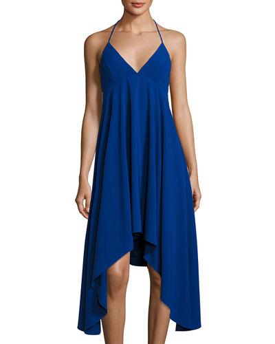 Halter-neck Crepe Dress