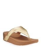 Lottie Quilted Metallic Leather Thong