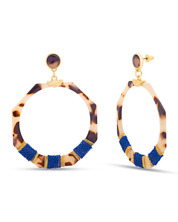 Round Link Octagon Earrings