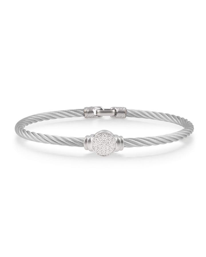 Pave Round Diamond Cable Bracelet, Gray
