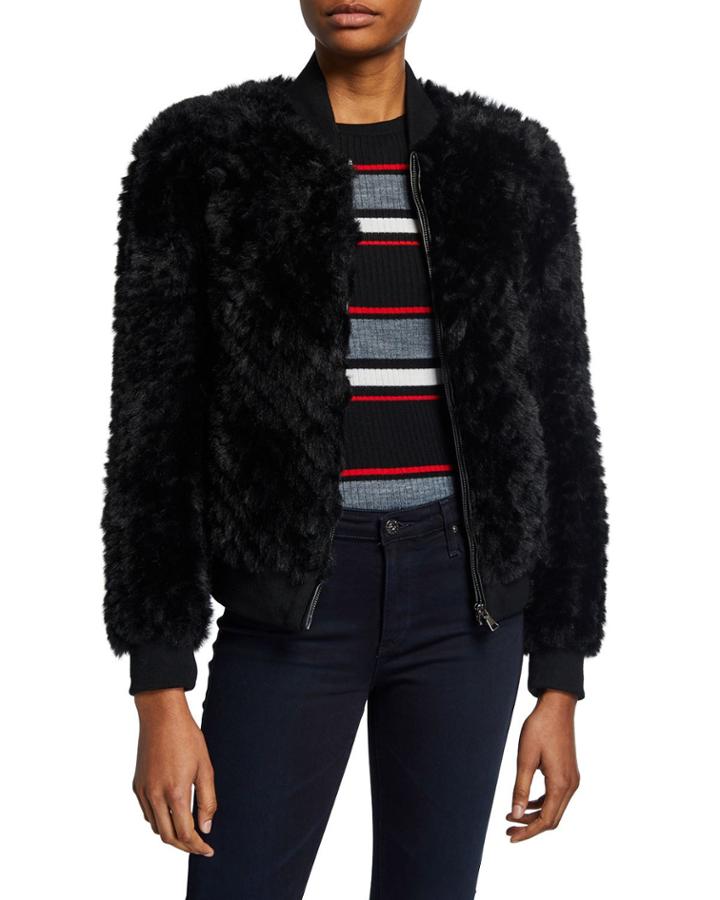 Faux Fur Baseball Jacket