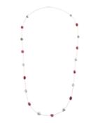 14k Long Pink Sapphire & Pearl Necklace