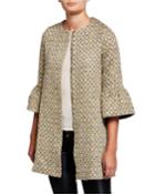 Clara Boucle Flare-sleeve Topper Jacket