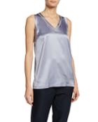 Shimmered Silk V-neck Blouse
