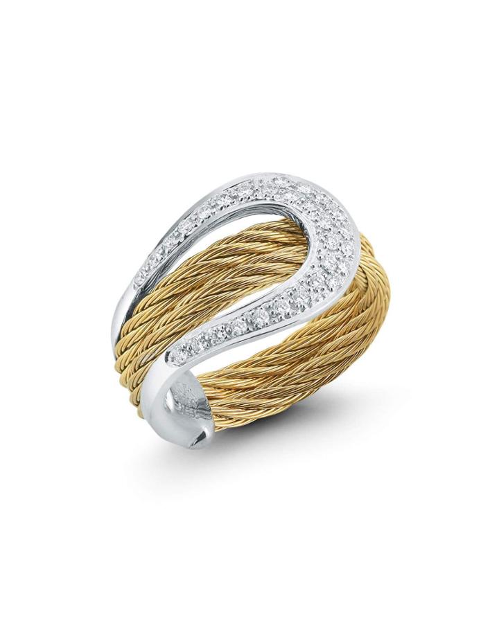 18k Diamond Pave Horseshoe Ring,
