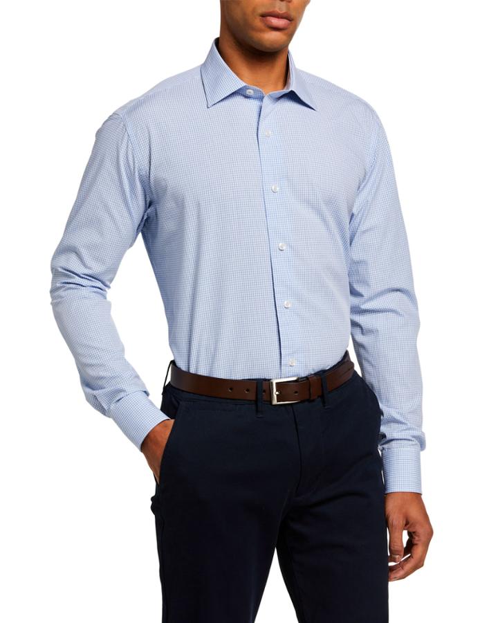 Men's Micro Check Print
