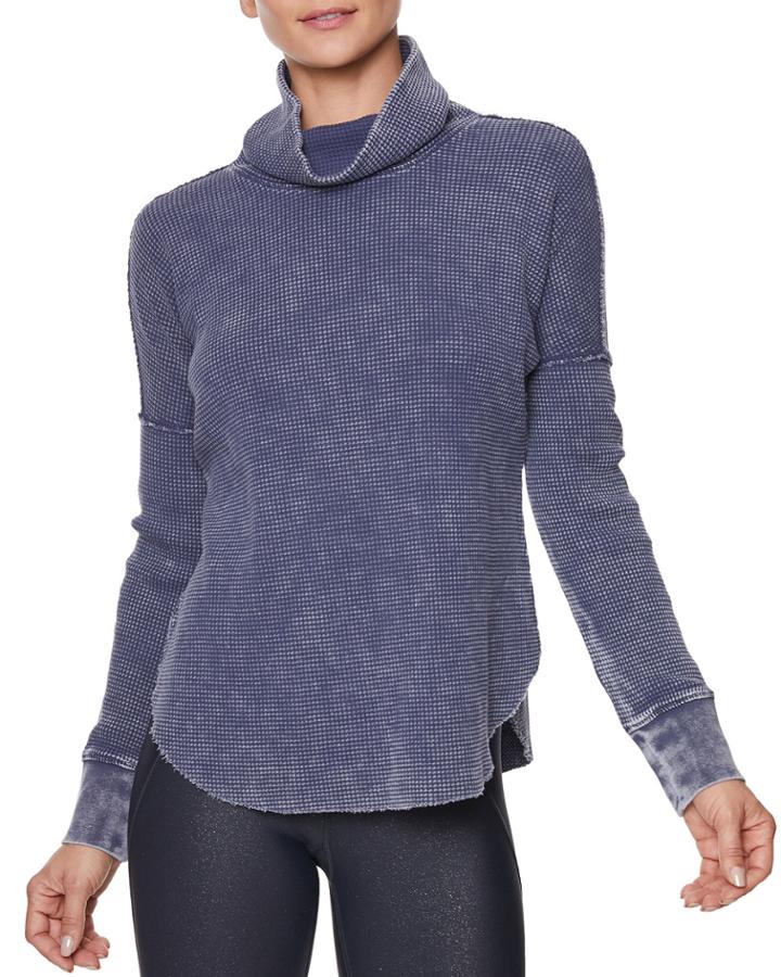 Cowl-neck Waffle Top
