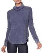 Cowl-neck Waffle Top